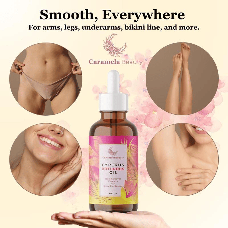 ✨ Caramela Beauty Cyperus Rotundus Oil for Natural Permanent Hair Reduction